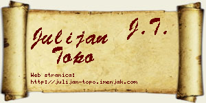 Julijan Topo vizit kartica